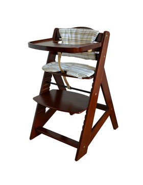 Honey Bee Treppenhochstuhl mit großer Essplatte braun