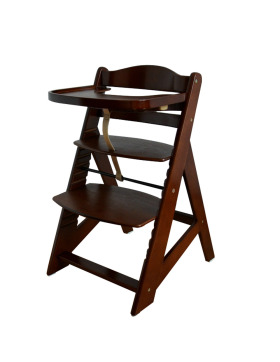 Honey Bee Treppenhochstuhl mit großer Essplatte braun