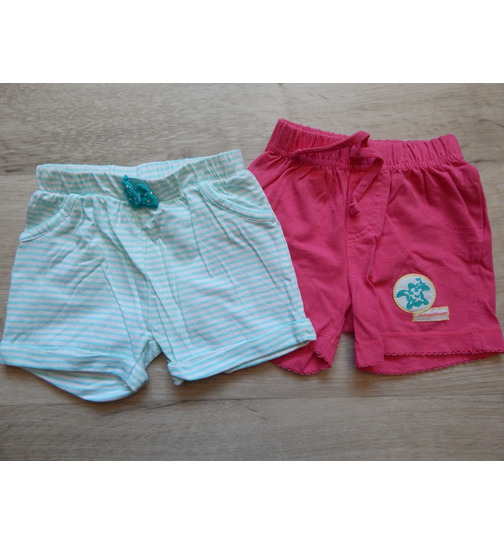 Mädchen Sommerhosen kurz Shorts 2er Set Ergee Gr.68