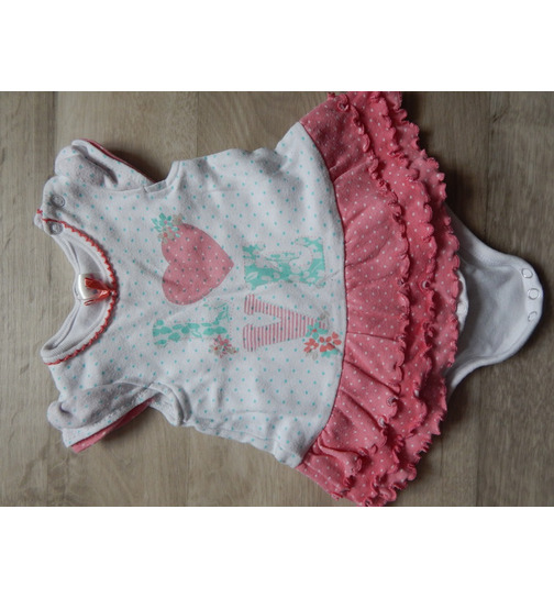 Mädchen Kleid mit integrierten Body Topomini Gr.50-56