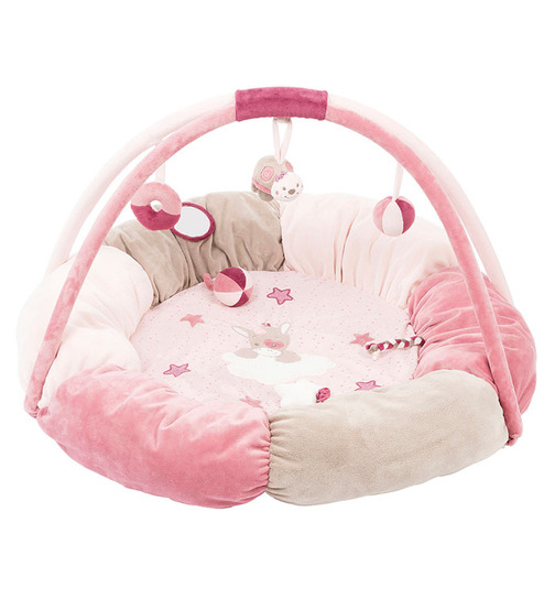 Nattou Nina, Jade und Lili Spieldecke Krabbeldecke mit Spielbogen