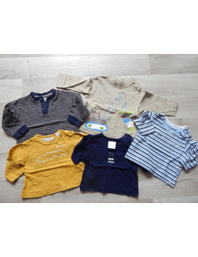 Jungen Langarmshirt Paket 5 Stück Gr.62 -68