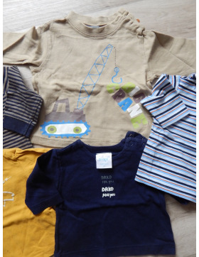 Jungen Langarmshirt Paket 5 Stück Gr.62 -68