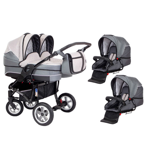 Zekiwa Zwillingswagen Geschwisterwagen Sport Duo Premium 2 Designs