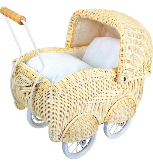 small foot Puppenwagen Korbgeflecht groß