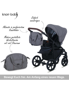 knorr-baby Kombikinderwagen Milos 11- teilig 3 Designs