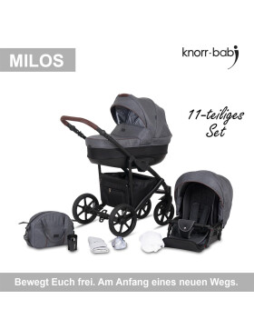 knorr-baby Kombikinderwagen Milos 11- teilig 3 Designs