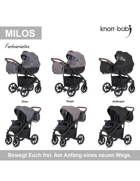 knorr-baby Kombikinderwagen Milos 11- teilig 3 Designs