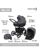 knorr-baby Kombikinderwagen Milos 11- teilig 3 Designs