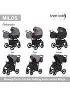 knorr-baby Kombikinderwagen Milos 11- teilig 3 Designs