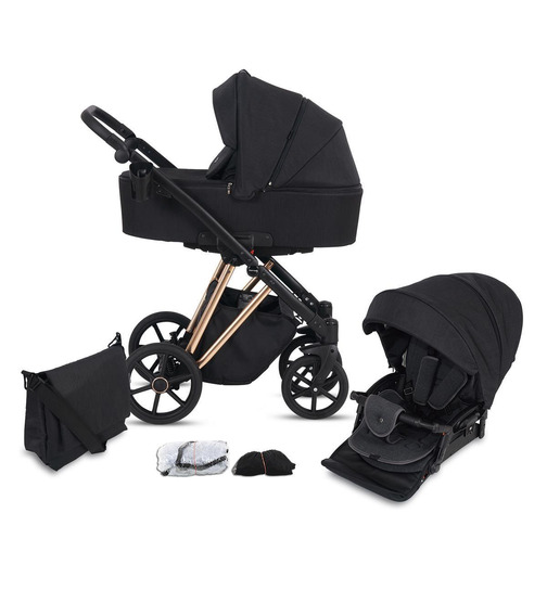 knorr-baby Kombikinderwagen Luzon 11- teilig Gold-Rosè-Edition 3 Designs