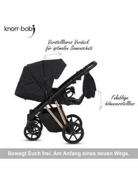 knorr-baby Kombikinderwagen Luzon 11- teilig Gold-Rosè-Edition 3 Designs