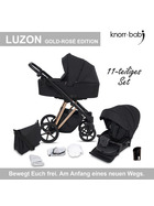 knorr-baby Kombikinderwagen Luzon 11- teilig Gold-Rosè-Edition 3 Designs