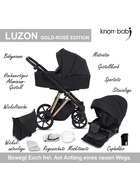 knorr-baby Kombikinderwagen Luzon 11- teilig Gold-Rosè-Edition 3 Designs