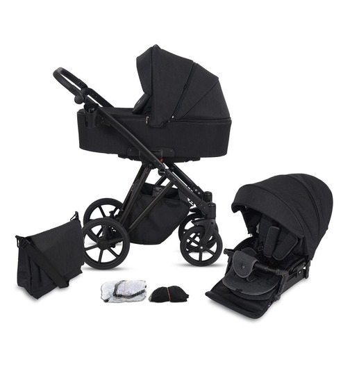 knorr-baby Kombikinderwagen Luzon 11- teilig Black Edition verschiedene Designs