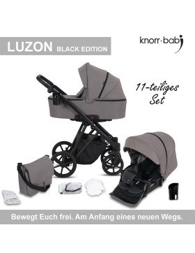 knorr-baby Kombikinderwagen Luzon 11- teilig Black Edition verschiedene Designs