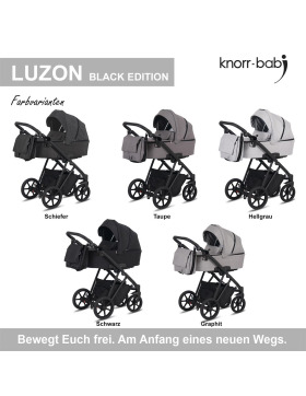 knorr-baby Kombikinderwagen Luzon 11- teilig Black Edition verschiedene Designs