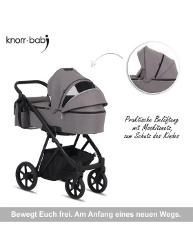 knorr-baby Kombikinderwagen Luzon 11- teilig Black Edition verschiedene Designs