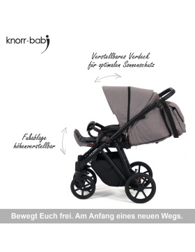 knorr-baby Kombikinderwagen Luzon 11- teilig Black Edition verschiedene Designs