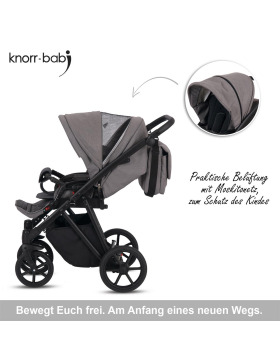 knorr-baby Kombikinderwagen Luzon 11- teilig Black Edition verschiedene Designs
