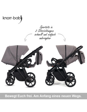knorr-baby Kombikinderwagen Luzon 11- teilig Black Edition verschiedene Designs
