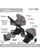 knorr-baby Kombikinderwagen Luzon 11- teilig Black Edition verschiedene Designs