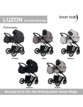 knorr-baby Kombikinderwagen Luzon 11- teilig Silver Edition verschiedene Designs
