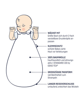 Julius Zöllner Babyschlafsack Terra Musseline grau