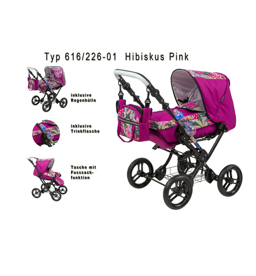 Zekiwa Zeki complete Puppenwagen inkl.Regenhülle + Trinkflasche 2 Designs