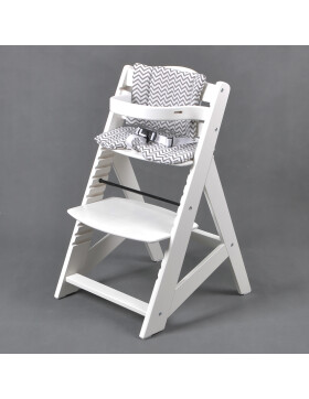 Honey Bee Treppenhochstuhl Kinderhochstuhl mit großer Essplatte weiß