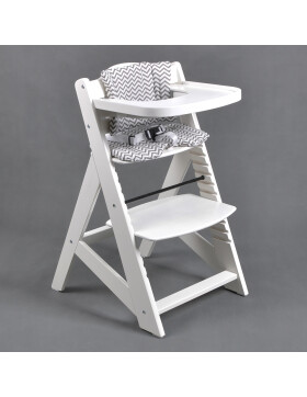 Honey Bee Treppenhochstuhl Kinderhochstuhl mit großer Essplatte weiß