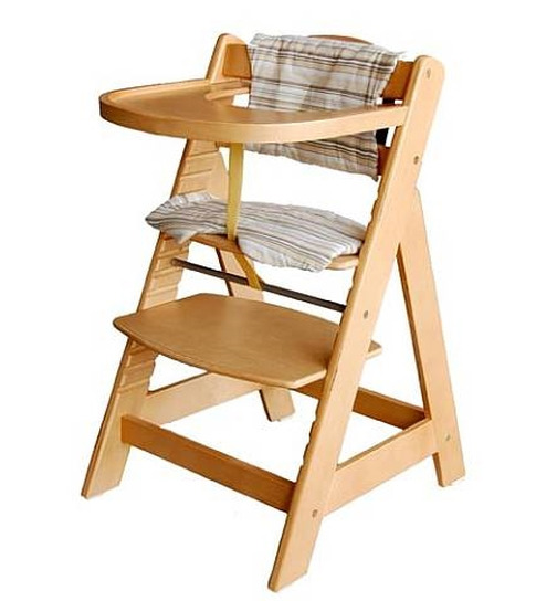 Honey Bee Treppenhochstuhl Kinderhochstuhl mit grosser Essplatte natur