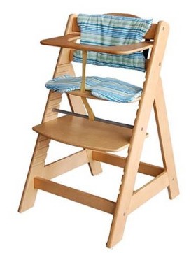 Honey Bee Treppenhochstuhl Kinderhochstuhl mit grosser Essplatte natur