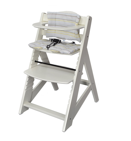 Honey Bee Treppenhochstuhl Kinderhochstuhl weiß mit Polster