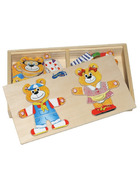 small foot Anziehbär und Anziehfrau Holzpuzzle